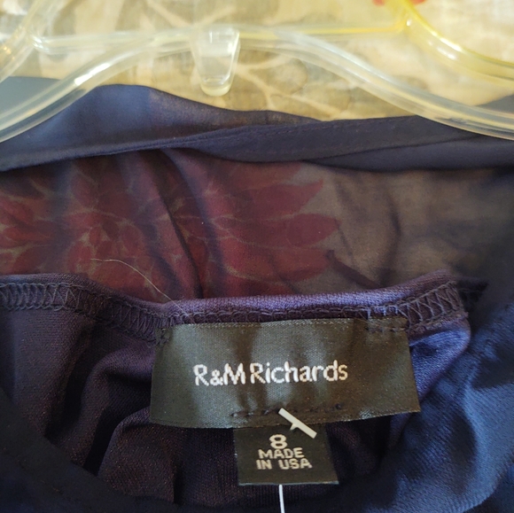 R and M Richards size 8 elegant blue sleeveless dress with beads and sequins - Picture 4 of 6